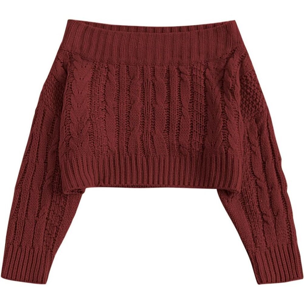 Women's V Neck Button Knit Crop Sweater Cotton Polyester Ribbed Hem